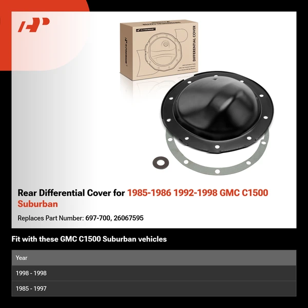 Rear Differential Cover for 1985-1986 1992-1998 GMC C1500 Suburban