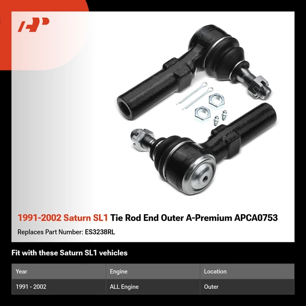 1991-2002 Saturn SL1 Tie Rod End Outer A-Premium APCA0753