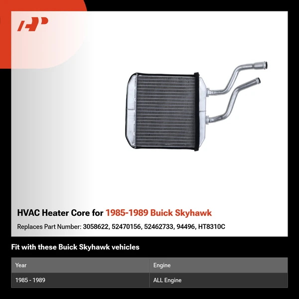HVAC Heater Core for 1985-1989 Buick Skyhawk