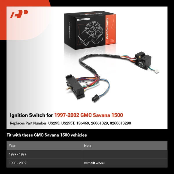 Ignition Switch for 1997-2002 GMC Savana 1500