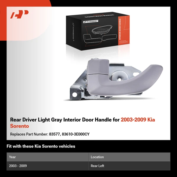 Rear Driver Light Gray Interior Door Handle for 2003-2009 Kia Sorento