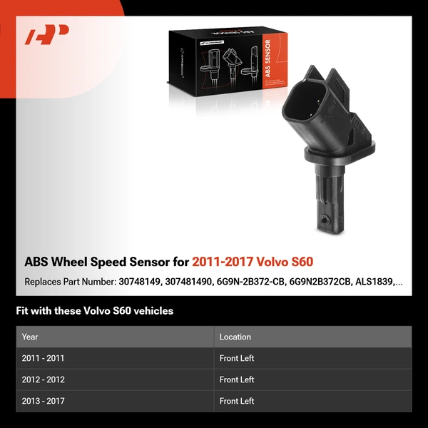 ABS Wheel Speed Sensor for 2011-2017 Volvo S60