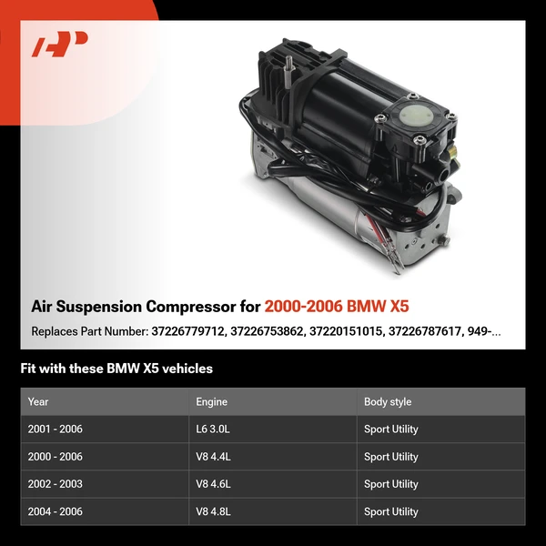 Air Suspension Compressor for 2000-2006 BMW X5