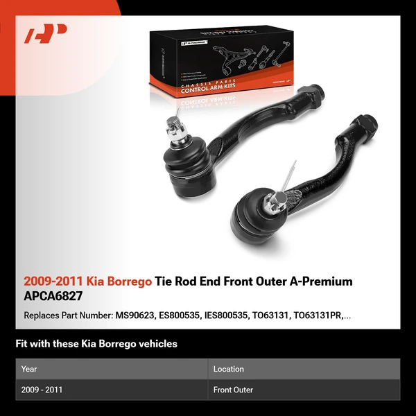 2009-2011 Kia Borrego Tie Rod End Front Outer A-Premium APCA6827