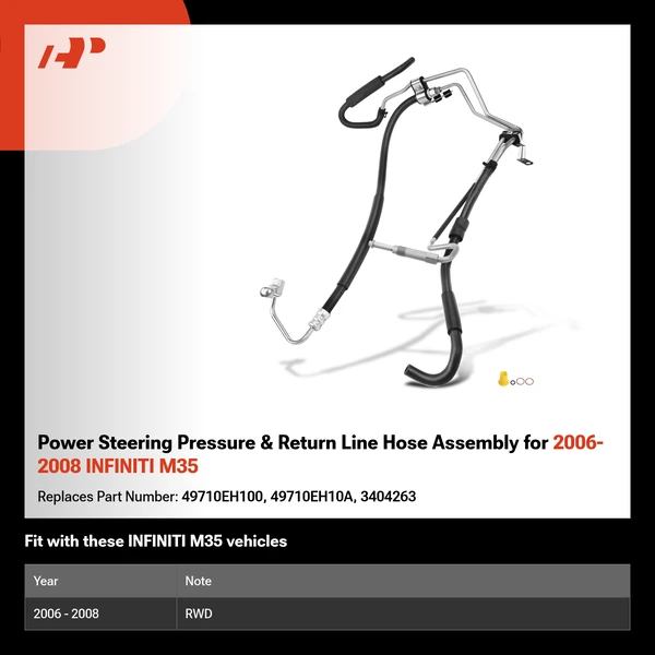 Power Steering Pressure & Return Line Hose Assembly for 2006-2008 INFINITI M35