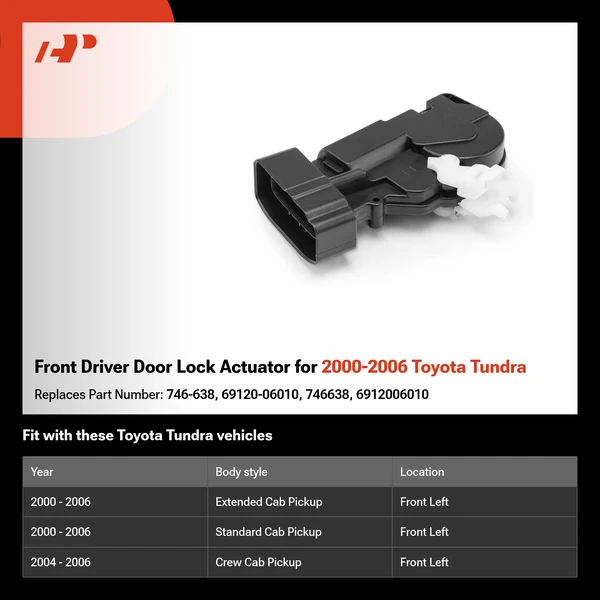 Front Driver Door Lock Actuator for 2000-2006 Toyota Tundra