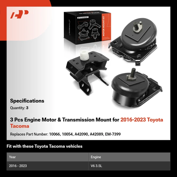 3 Pcs Engine Motor & Transmission Mount for 2016-2023 Toyota Tacoma