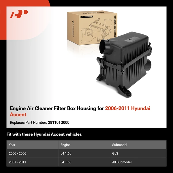 Engine Air Cleaner Filter Box Housing for 2006-2011 Hyundai Accent