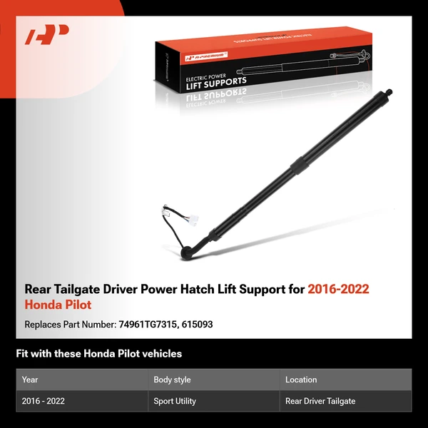 Rear Tailgate Driver Power Hatch Lift Support for 2016-2022 Honda Pilot