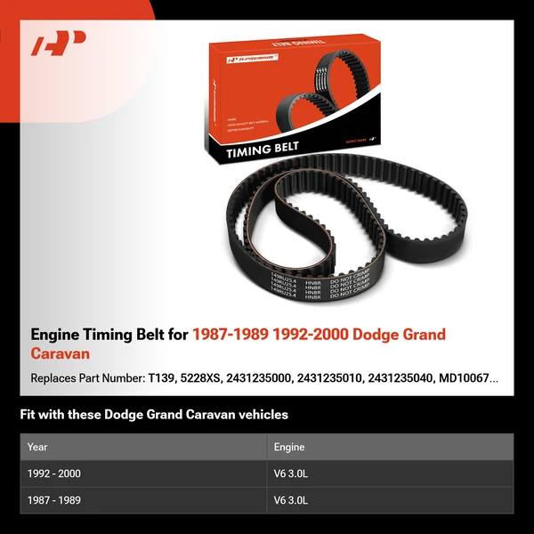 Engine Timing Belt for 1987-1989 1992-2000 Dodge Grand Caravan