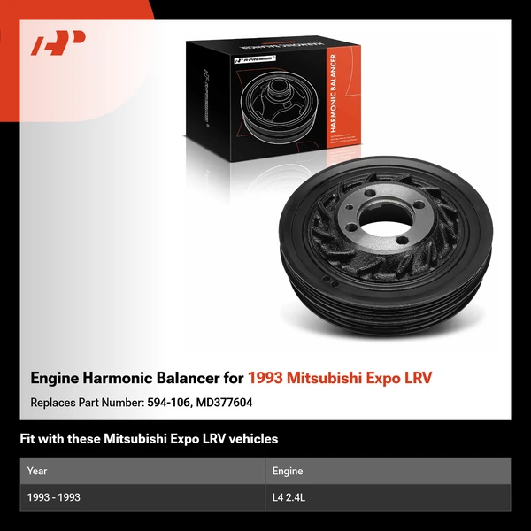 Engine Harmonic Balancer for 1993 Mitsubishi Expo LRV