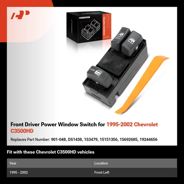 Front Driver Power Window Switch for 1995-2002 Chevrolet C3500HD