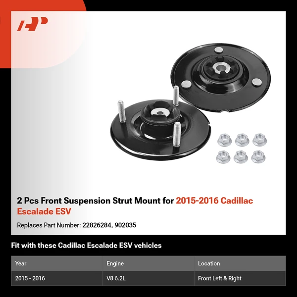 2 Pcs Front Suspension Strut Mount for 2015-2016 Cadillac Escalade ESV