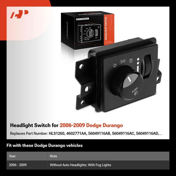 Headlight Switch for 2006-2009 Dodge Durango