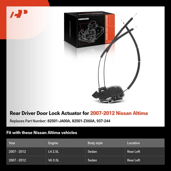 Rear Driver Door Lock Actuator for 2007-2012 Nissan Altima