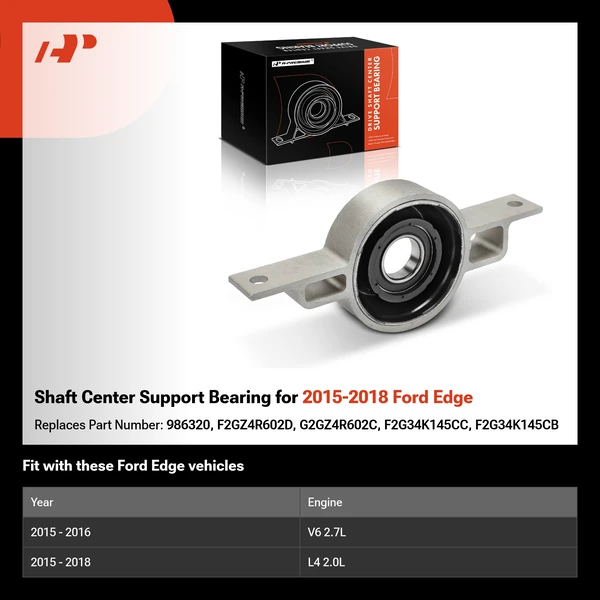 Shaft Center Support Bearing for 2015-2018 Ford Edge