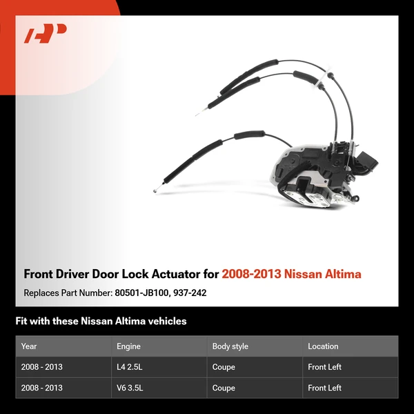 Front Driver Door Lock Actuator for 2008-2013 Nissan Altima