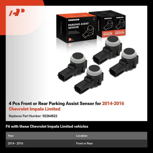 4 Pcs Front or Rear Parking Assist Sensor for 2014-2016 Chevrolet Impala Limited