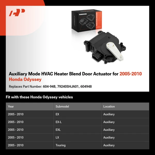 Auxiliary Mode HVAC Heater Blend Door Actuator for 2005-2010 Honda Odyssey