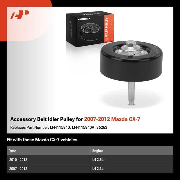 Accessory Belt Idler Pulley for 2007-2012 Mazda CX-7