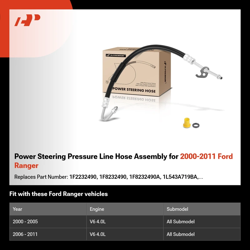 Power Steering Pressure Line Hose Assembly for 2000-2011 Ford Ranger