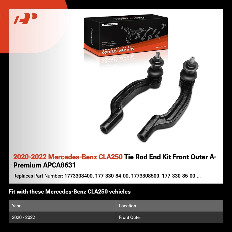 2020-2022 Mercedes-Benz CLA250 Tie Rod End Kit Front Outer A-Premium APCA8631