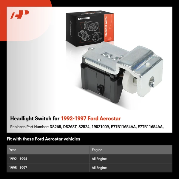Headlight Switch for 1992-1997 Ford Aerostar