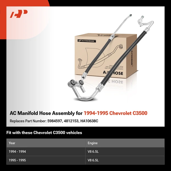AC Manifold Hose Assembly for 1994-1995 Chevrolet C3500