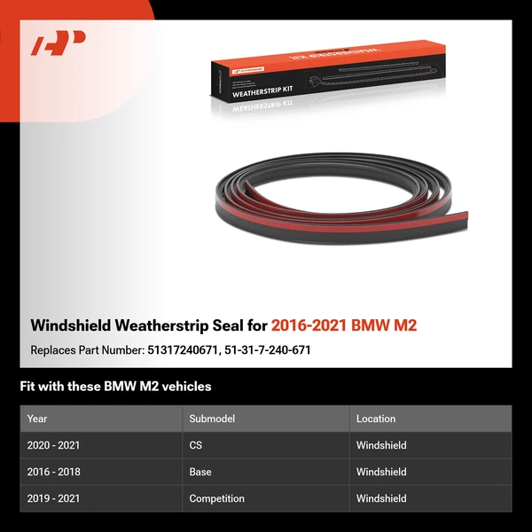 Windshield Weatherstrip Seal for 2016-2021 BMW M2