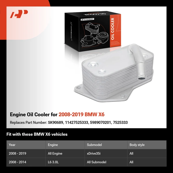 Engine Oil Cooler for 2008-2019 BMW X6