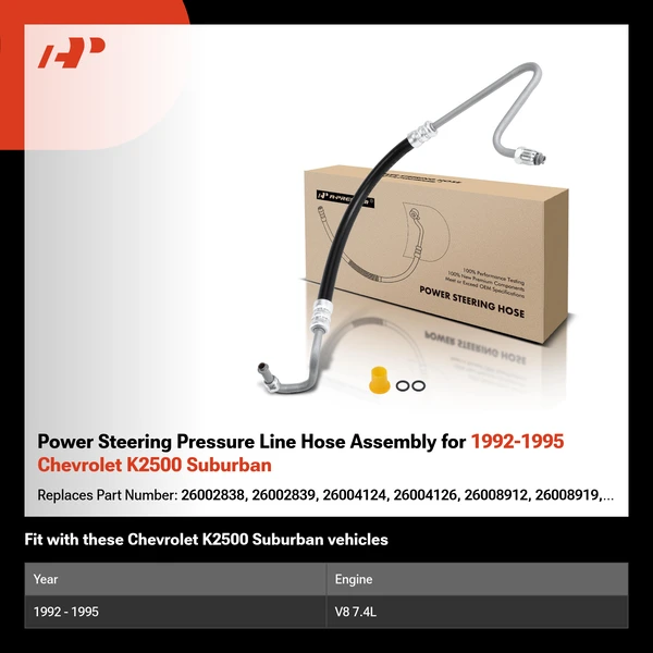 Power Steering Pressure Line Hose Assembly for 1992-1995 Chevrolet K2500 Suburban