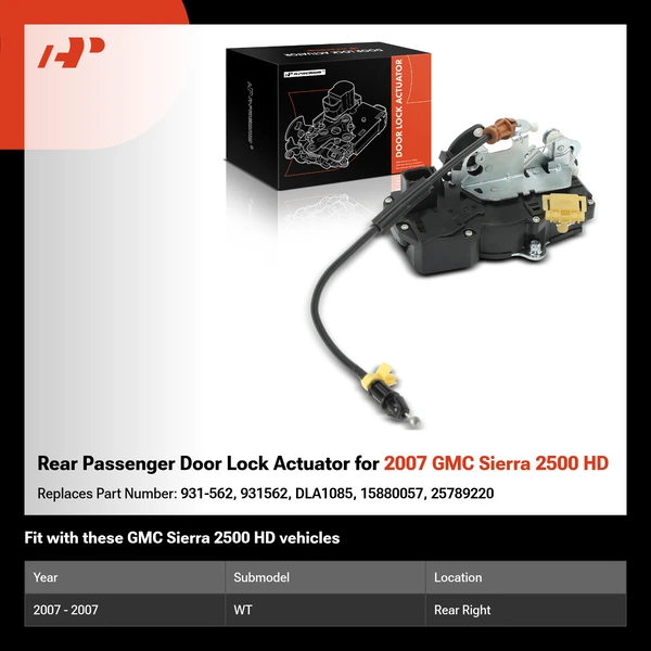 Rear Passenger Door Lock Actuator for 2007 GMC Sierra 2500 HD