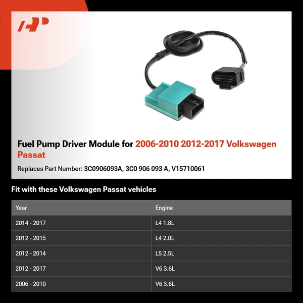 Fuel Pump Driver Module for 2006-2010 2012-2017 Volkswagen Passat