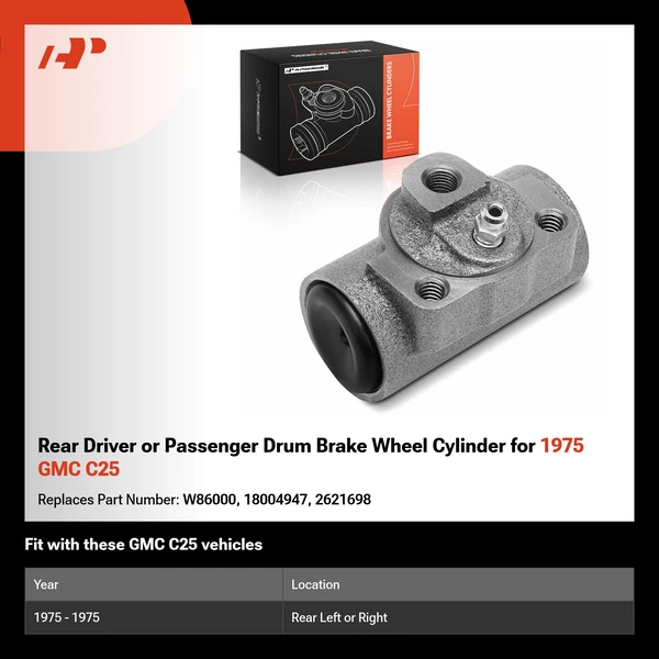 Rear Driver or Passenger Drum Brake Wheel Cylinder for 1975 GMC C25