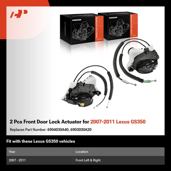 2 Pcs Front Door Lock Actuator for 2007-2011 Lexus GS350
