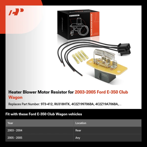 Heater Blower Motor Resistor for 2003-2005 Ford E-350 Club Wagon