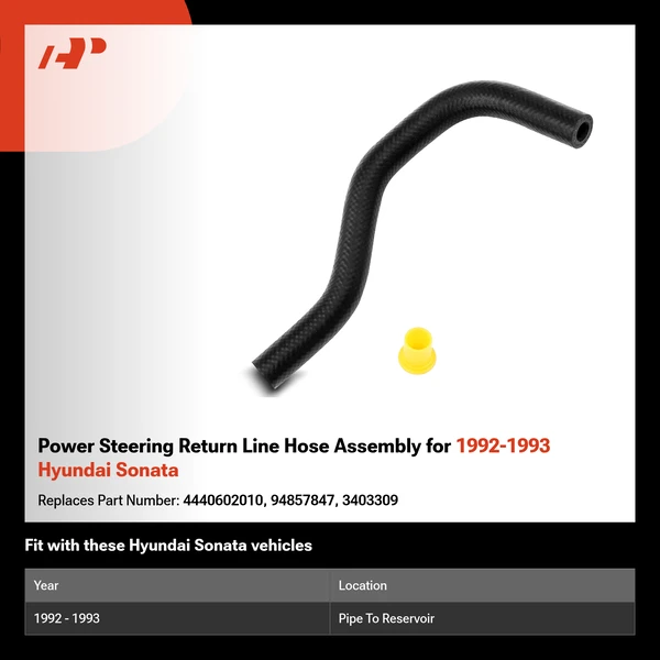 Power Steering Return Line Hose Assembly for 1992-1993 Hyundai Sonata
