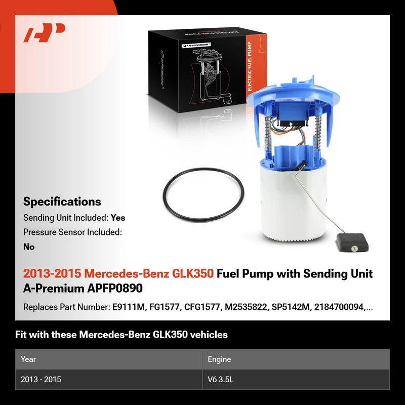 2013-2015 Mercedes-Benz GLK350 Fuel Pump with Sending Unit A-Premium APFP0890