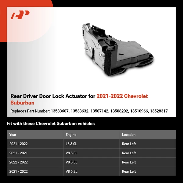 Rear Driver Door Lock Actuator for 2021-2022 Chevrolet Suburban