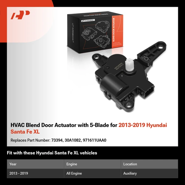 HVAC Blend Door Actuator with 5-Blade for 2013-2019 Hyundai Santa Fe XL