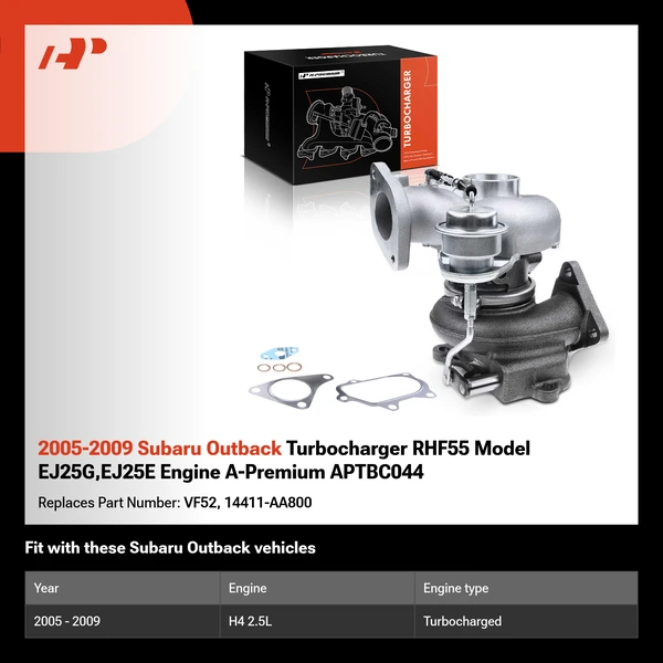 2005-2009 Subaru Outback Turbocharger RHF55 Model EJ25G,EJ25E Engine A-Premium APTBC044