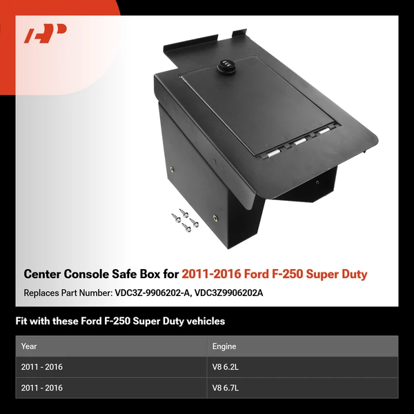 Center Console Safe Box for 2011-2016 Ford F-250 Super Duty