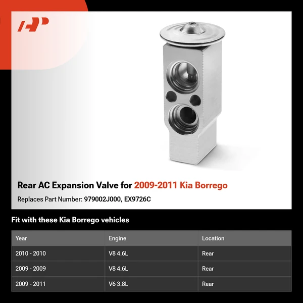 Rear AC Expansion Valve for 2009-2011 Kia Borrego