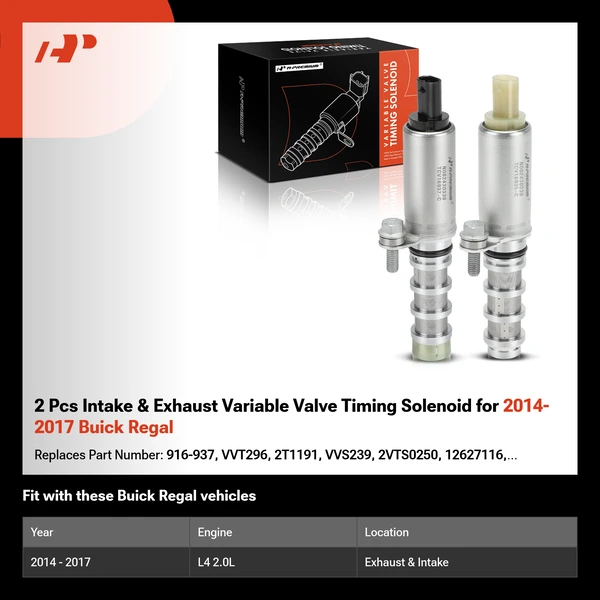 2 Pcs Intake & Exhaust Variable Valve Timing Solenoid for 2014-2017 Buick Regal