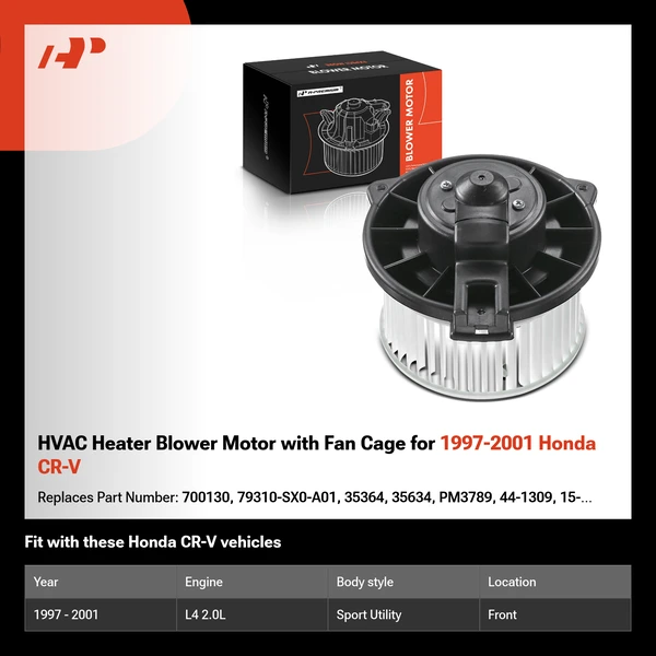 HVAC Heater Blower Motor with Fan Cage for 1997-2001 Honda CR-V