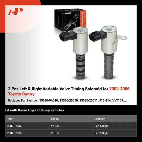 2 Pcs Left & Right Variable Valve Timing Solenoid for 2002-2006 Toyota Camry
