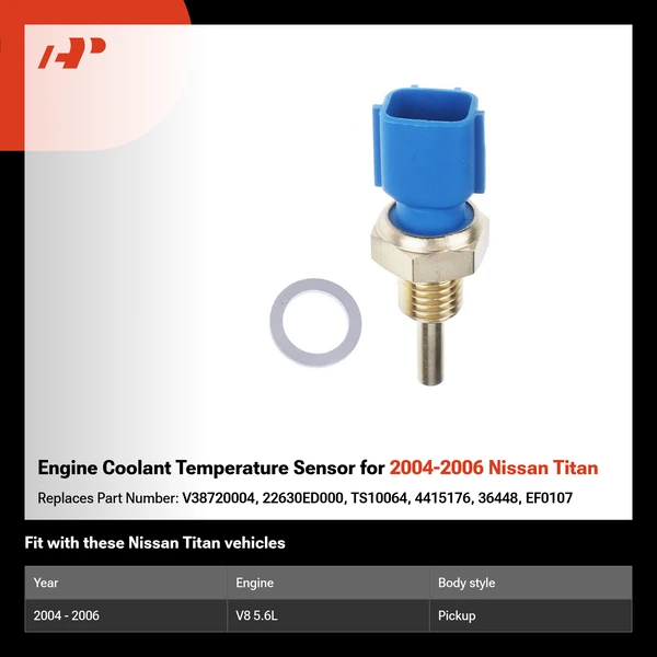 Engine Coolant Temperature Sensor for 2004-2006 Nissan Titan