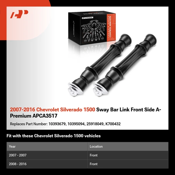 2007-2016 Chevrolet Silverado 1500 Sway Bar Link Front Side A-Premium APCA3517