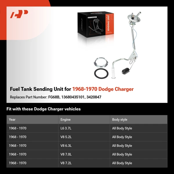 Fuel Tank Sending Unit for 1968-1970 Dodge Charger