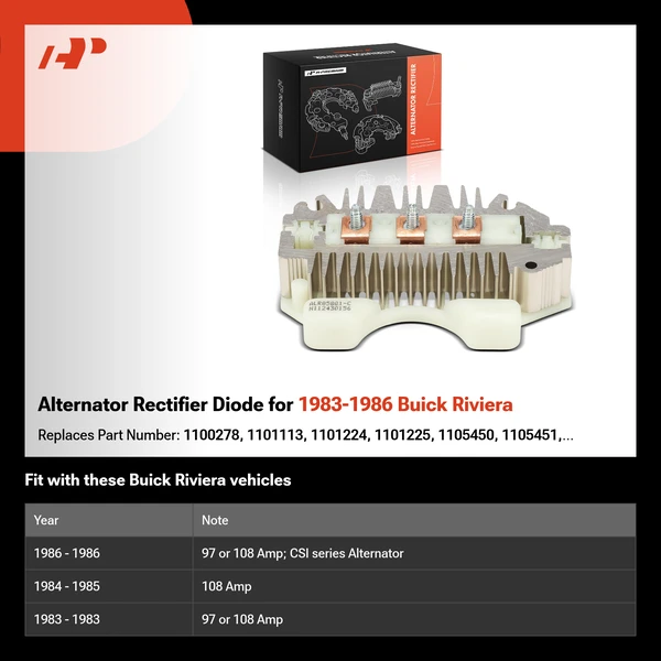 Alternator Rectifier Diode for 1983-1986 Buick Riviera